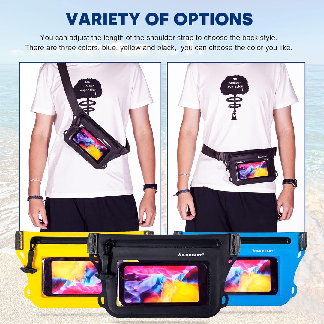 Waterproof Waist Pouch with Phone Holder – Double Pocket & Adjustable Belt (1+1 FREE)