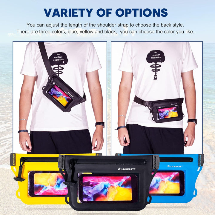Waterproof Waist Pouch with Phone Holder – Double Pocket & Adjustable Belt (1+1 FREE)