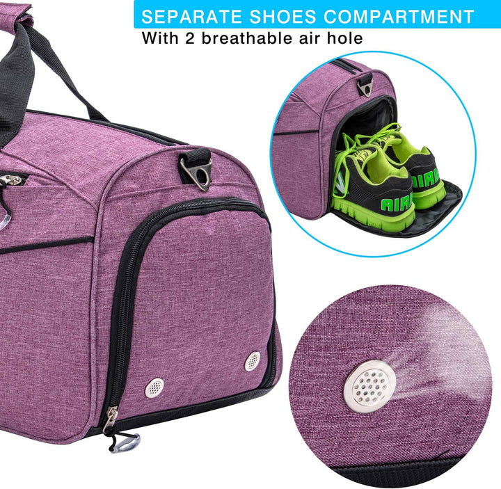 Waterproof 35L Gym Duffel with Shoe Compartment & Wet Pocket – Unisex Sports & Travel Bag