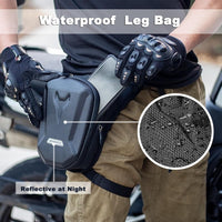 Tactical Motorcycle Leg Bag with Waterproof EVA Shell & Expandable Storage