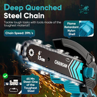 Cordless Mini Chainsaw 6 Inch with LED Light & 21V Battery – TimberCut