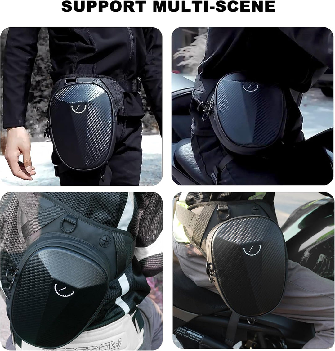 Tactical Motorcycle Leg Bag with Waterproof EVA Shell & Expandable Storage
