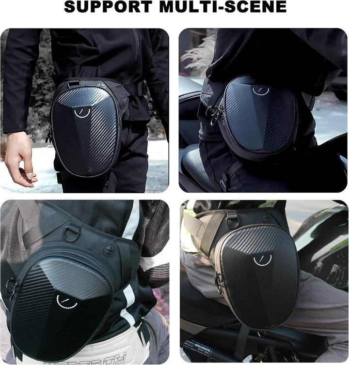 Tactical Motorcycle Leg Bag with Waterproof EVA Shell & Expandable Storage