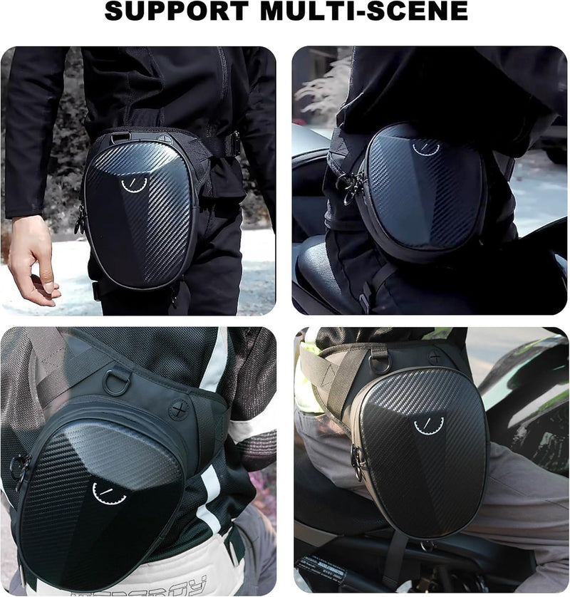 Tactical Motorcycle Leg Bag with Waterproof EVA Shell & Expandable Storage