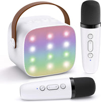 Portable Mini Karaoke Machine with Bluetooth Speaker & 2 Wireless Mics – Veylo