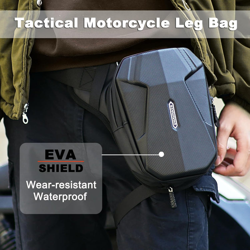 Tactical Motorcycle Leg Bag with Waterproof EVA Shell & Expandable Storage