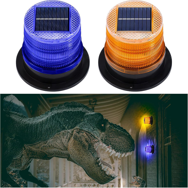 Solar-Powered Amber & Blue Magnetic Strobe Lights Set – Liora