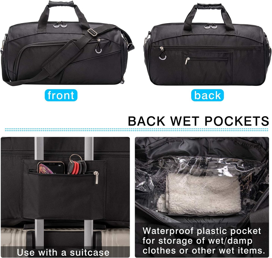 Waterproof 35L Gym Duffel with Shoe Compartment & Wet Pocket – Unisex Sports & Travel Bag