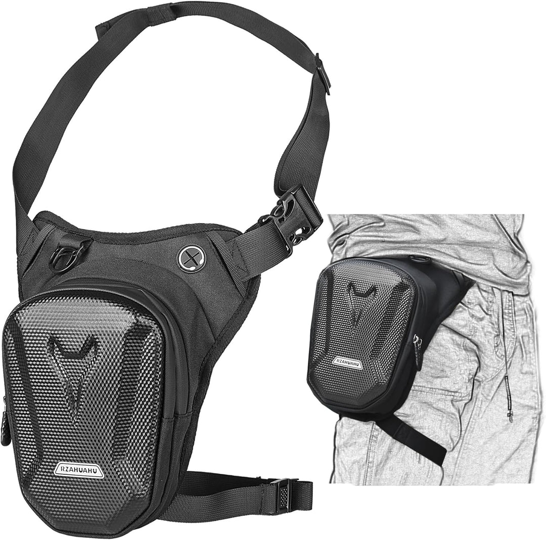 Tactical Motorcycle Leg Bag with Waterproof EVA Shell & Expandable Storage
