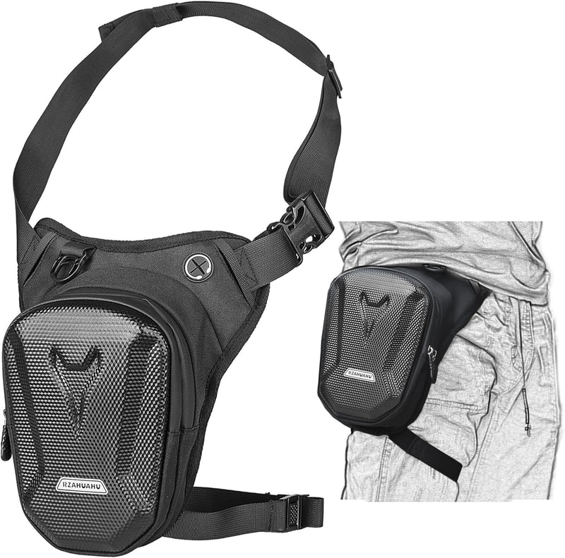 Tactical Motorcycle Leg Bag with Waterproof EVA Shell & Expandable Storage