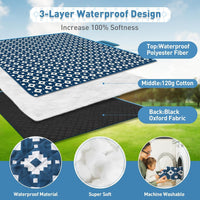 Extra Large Waterproof Picnic Blanket 200 × 200 cm with 3 Layers – MeadowRest