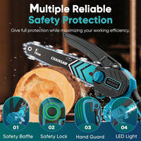 Cordless Mini Chainsaw 6 Inch with LED Light & 21V Battery – TimberCut