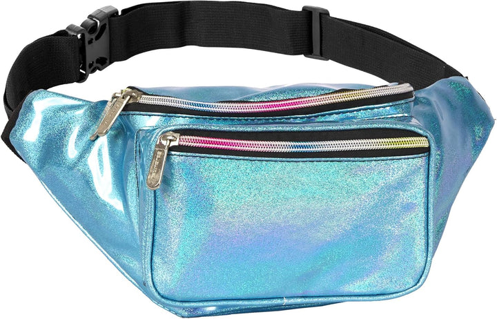 Holographic Bum Bag with Adjustable Strap – Unisex Waist & Festival Pack (1+1 FREE)