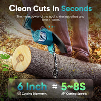 Cordless Mini Chainsaw 6 Inch with LED Light & 21V Battery – TimberCut