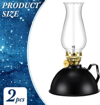 Vintage-Style Glass & Metal Oil Lamps Set of 2 – Ardin