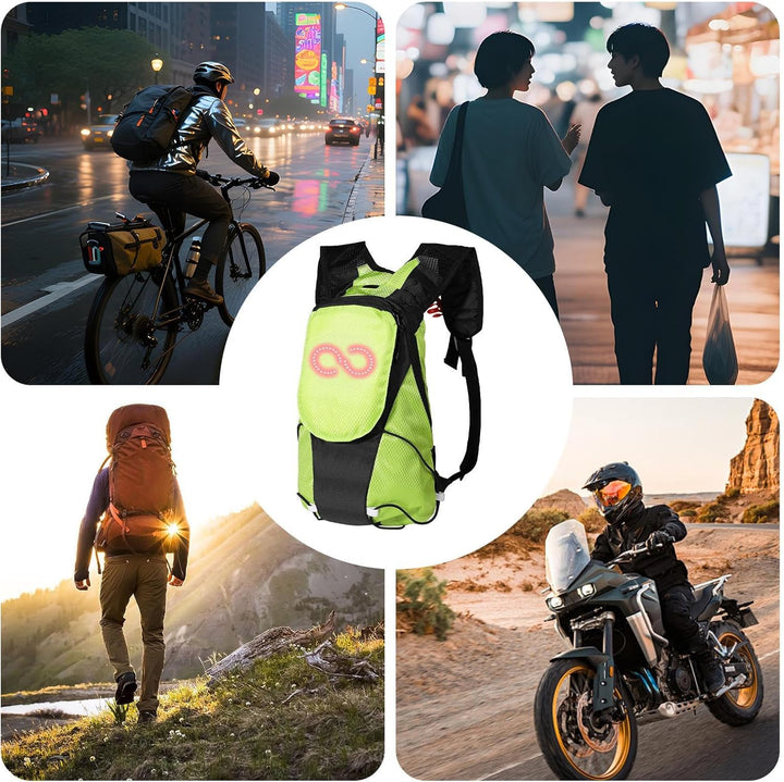 LED Motorcycle Backpack – Luminous Safety Glow Bag for Outdoor & Night Riding – Lumaro