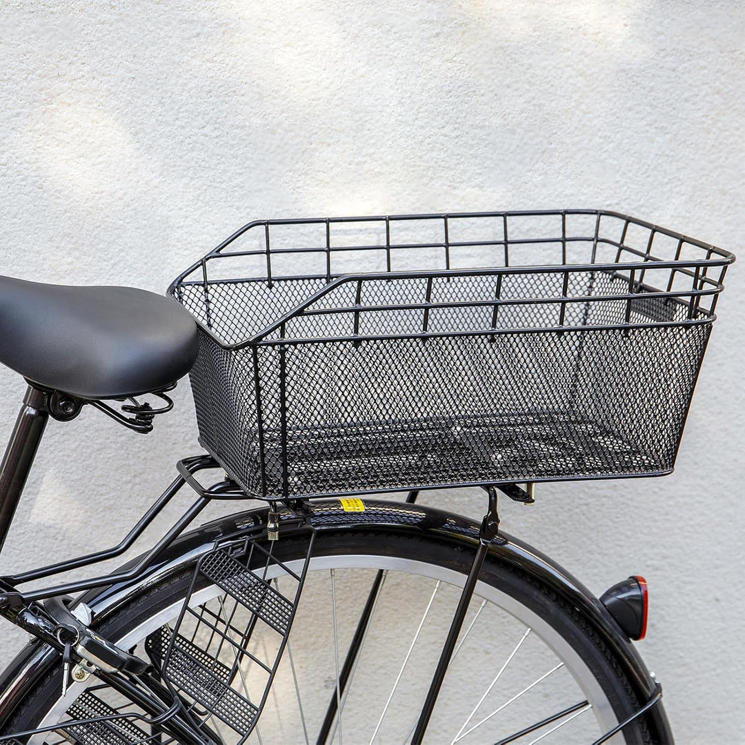 Large Rear Bike Basket with Cargo Net & Waterproof Cover – Orvian