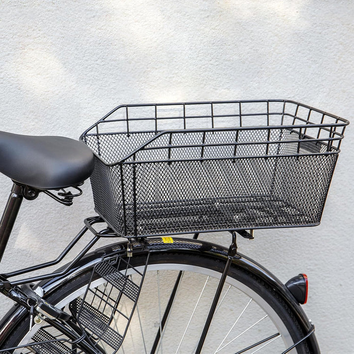 Large Rear Bike Basket with Cargo Net & Waterproof Cover – Orvian