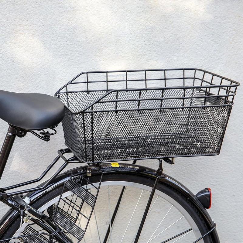 Large Rear Bike Basket with Cargo Net & Waterproof Cover – Orvian