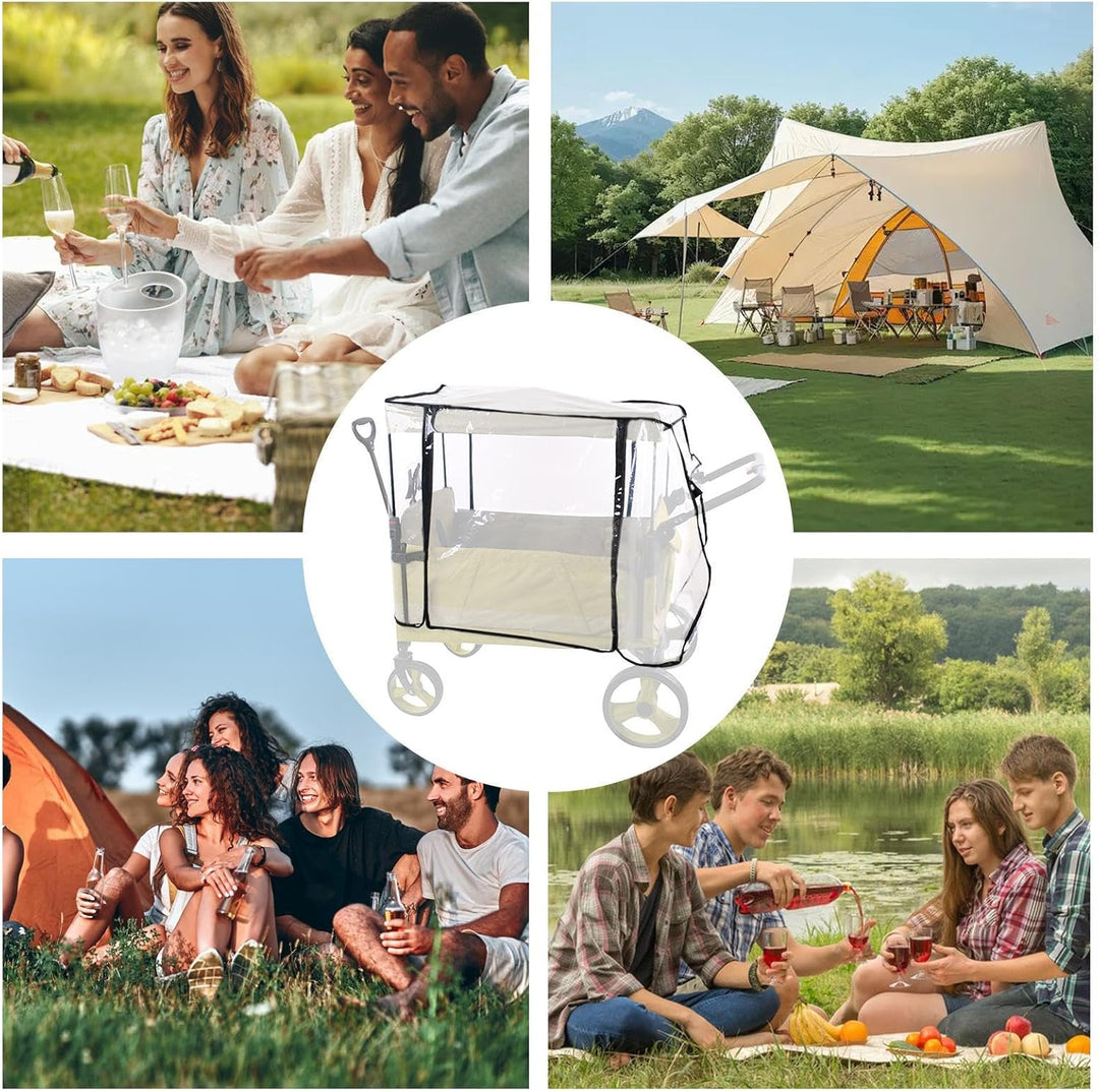 Stroller Rain Cover – Windproof Protective Canopy for 2-Seat & 4-Seat Carts – Venaro