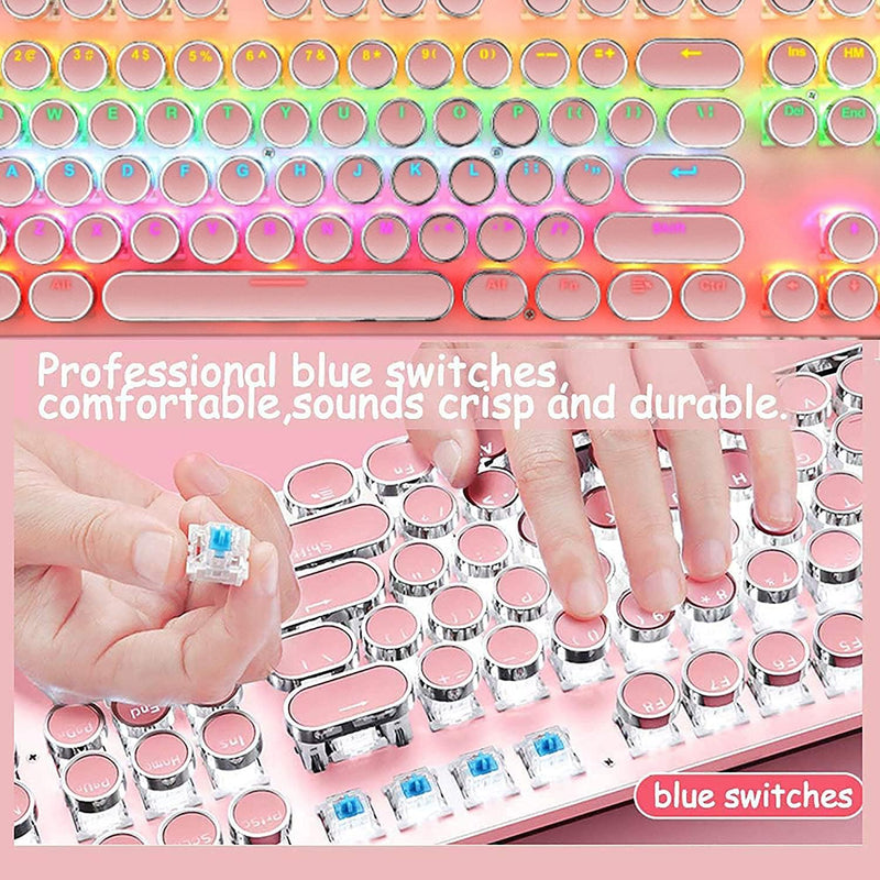 87-Key Mechanical Gaming Keyboard RGB Backlit Blue Switch