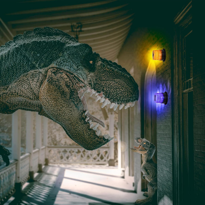 Solar-Powered Amber & Blue Magnetic Strobe Lights Set – Liora