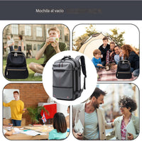 Air Vacuum Backpack – Expandable 60L Waterproof Travel Pack with Laptop Compartment – Trivora