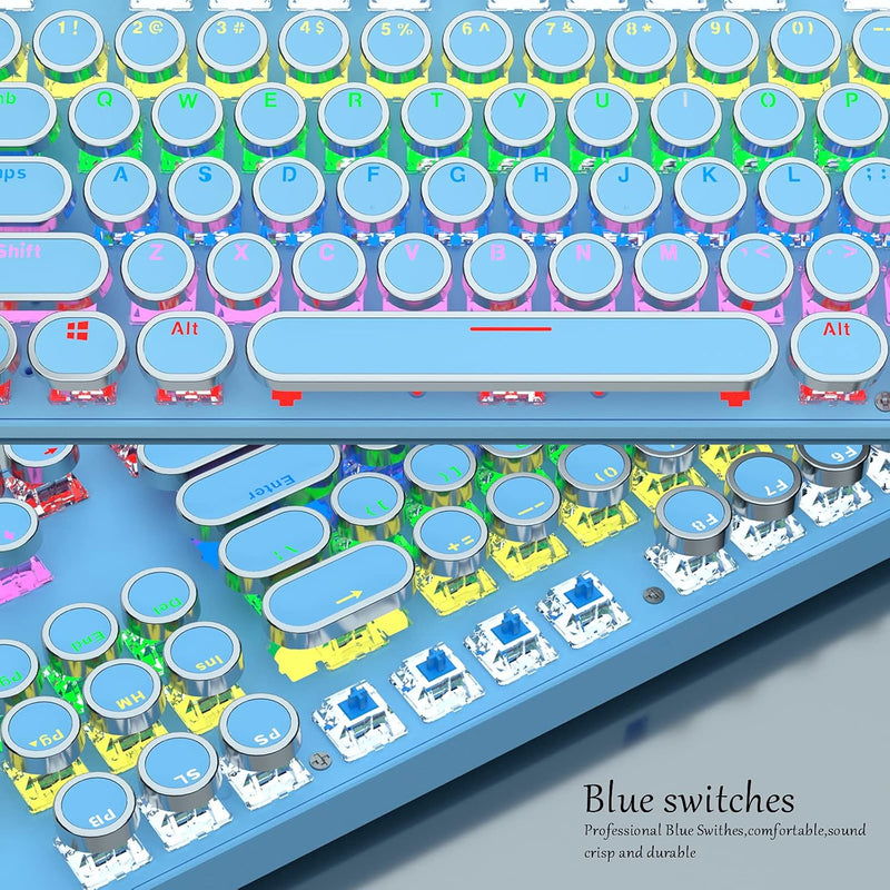 87-Key Mechanical Gaming Keyboard RGB Backlit Blue Switch