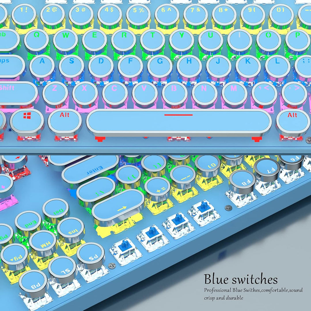 87-Key Mechanical Gaming Keyboard RGB Backlit Blue Switch