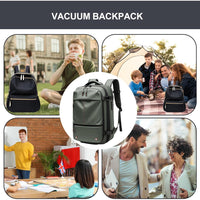 Air Vacuum Backpack – Expandable 60L Waterproof Travel Pack with Laptop Compartment – Trivora