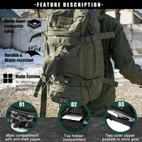 Waterproof Tactical Gym Duffel Backpack – 45L Multi-Use Travel & Sports Bag