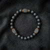 Matte Black Onyx and Cube Lava Stone Balance Bracelet - Aurelia