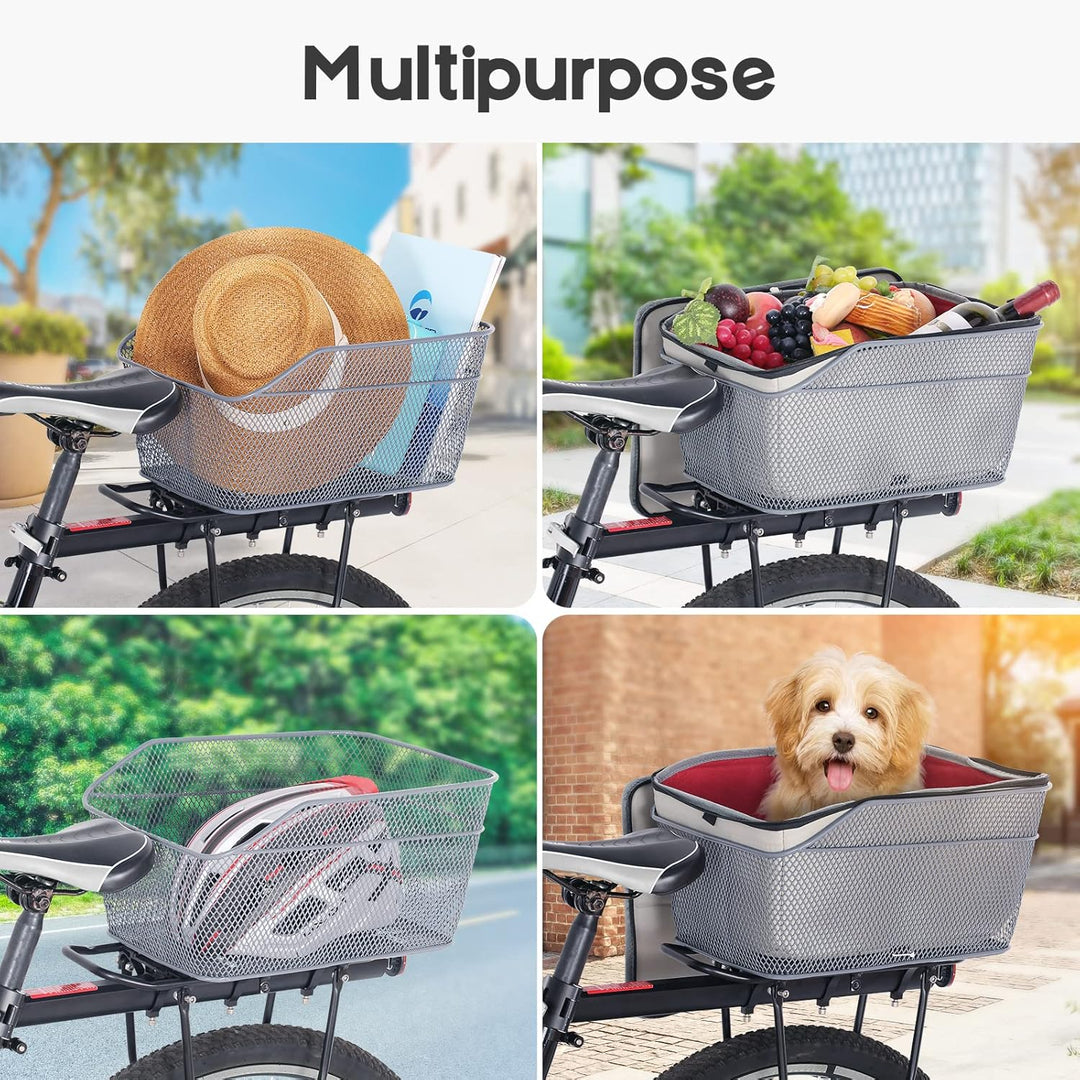 Waterproof Rear Bike Basket with Rainproof Cover – Velora