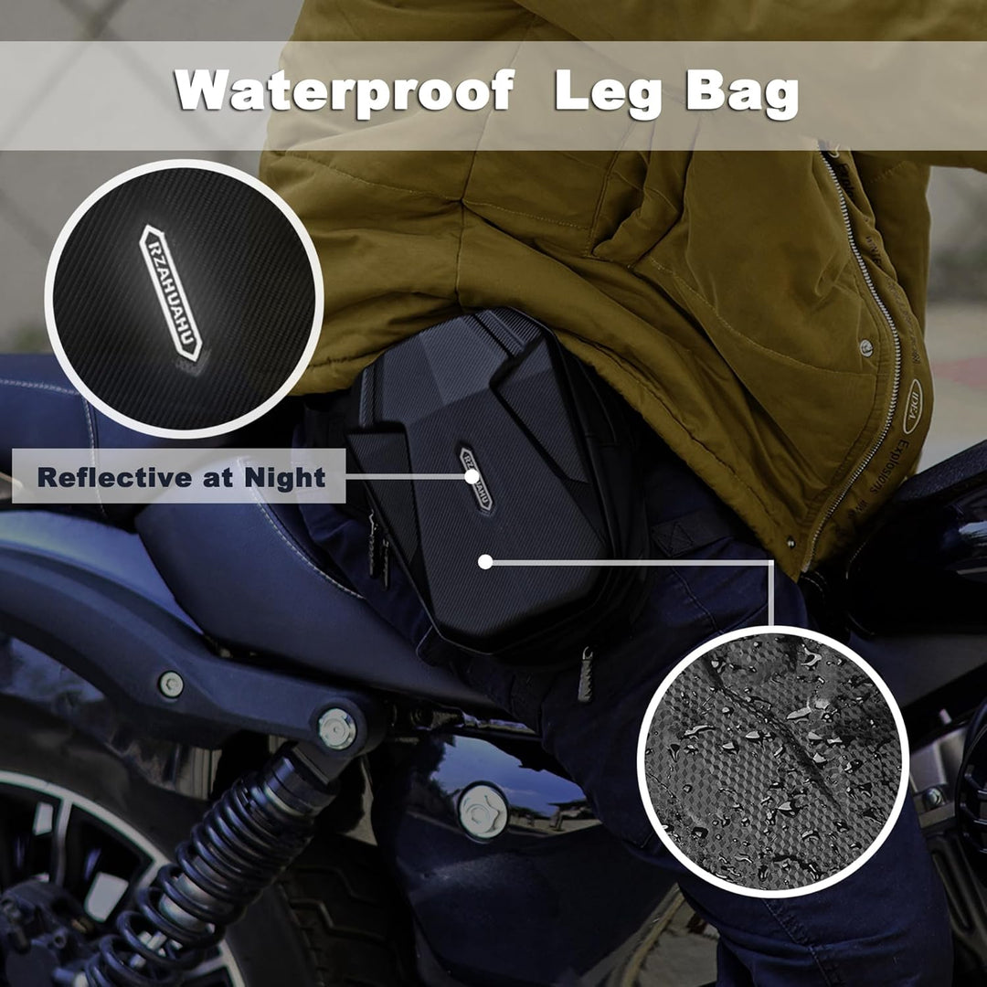 Tactical Motorcycle Leg Bag with Waterproof EVA Shell & Expandable Storage