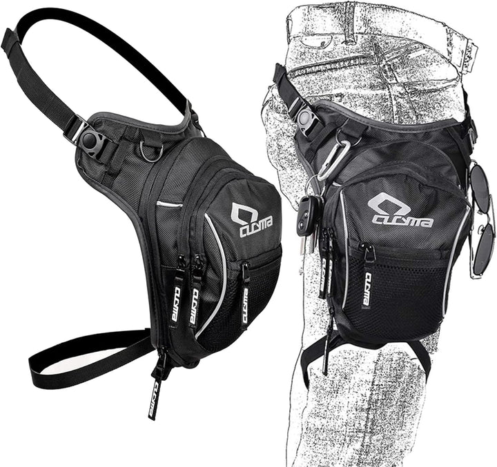 Tactical Motorcycle Leg Bag with Waterproof EVA Shell & Expandable Storage