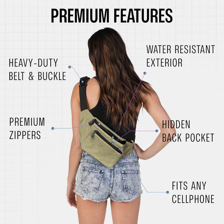 Holographic Bum Bag with Adjustable Strap – Unisex Waist & Festival Pack (1+1 FREE)