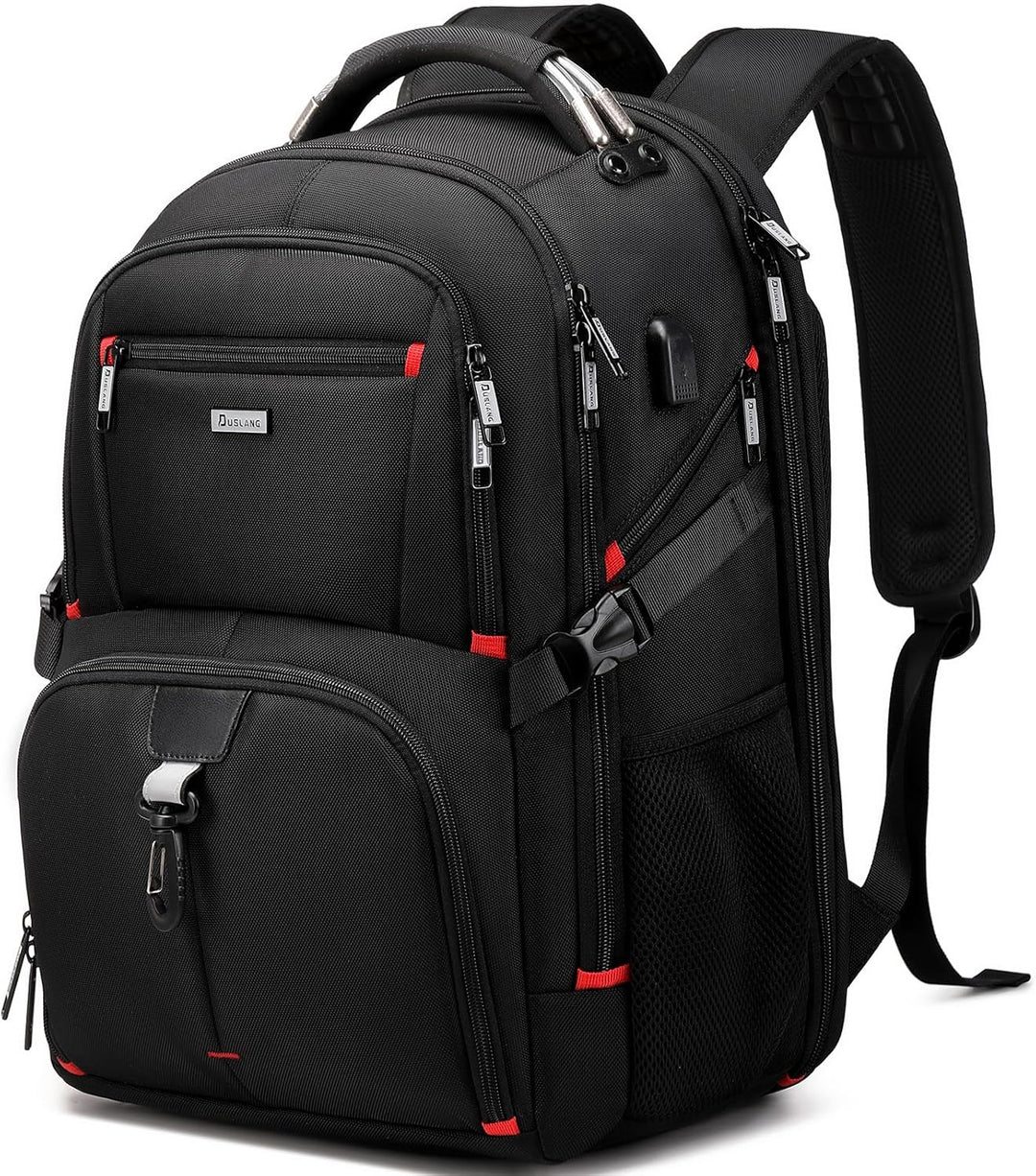 50L Water-Resistant Extra Large Travel Laptop Backpack with USB Port
