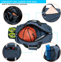 Waterproof 35L Gym Duffel with Shoe Compartment & Wet Pocket – Unisex Sports & Travel Bag