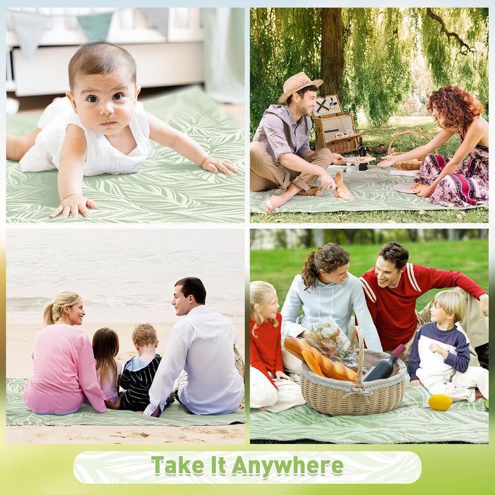 Extra Large Waterproof Picnic Blanket 200 × 200 cm with 3 Layers – MeadowRest