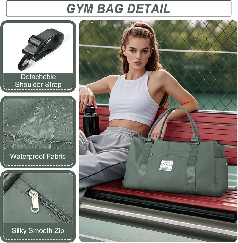 Waterproof Travel Duffel with Shoe Compartment & Wet Pocket – Unisex Gym Bag