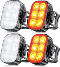 Ultra Slim USB Rechargeable Bike Light Set with 4+6 Modes – SlimBeam