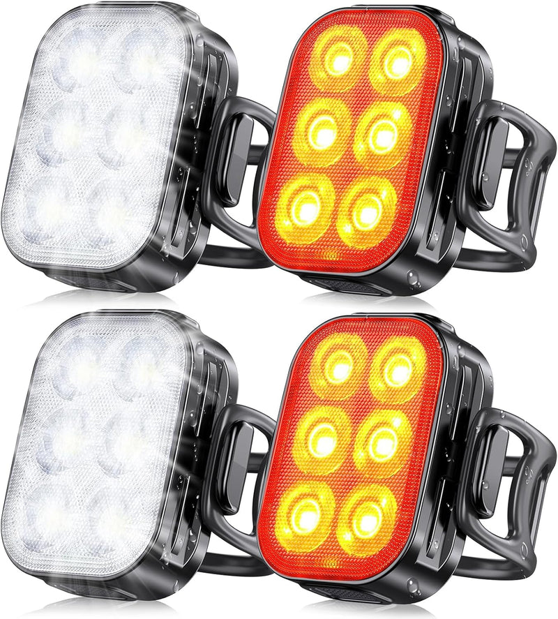 Ultra Slim USB Rechargeable Bike Light Set with 4+6 Modes – SlimBeam