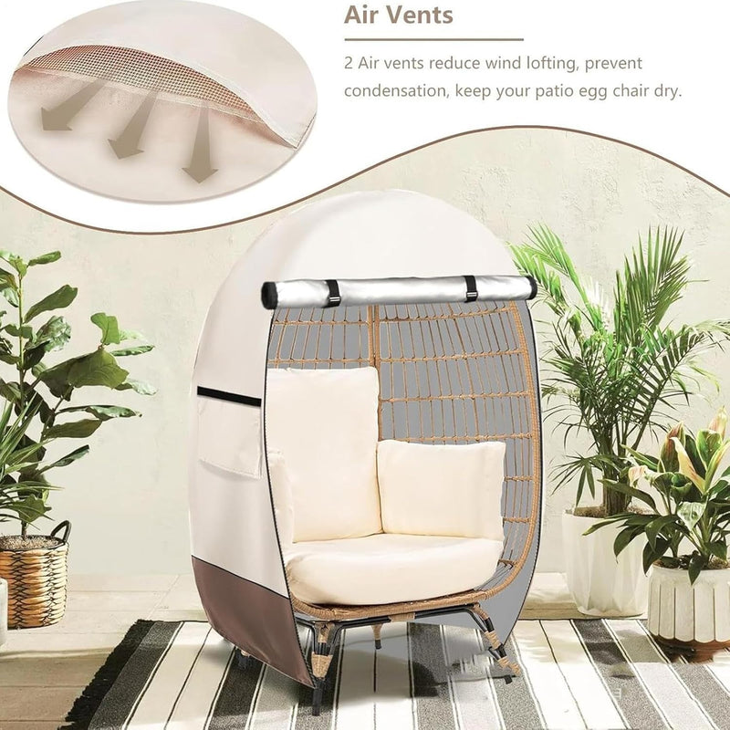 Waterproof Egg Chair Cover with Double Zipper – Solara