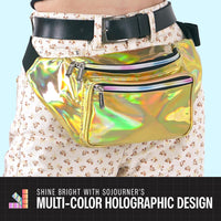 Holographic Bum Bag with Adjustable Strap – Unisex Waist & Festival Pack (1+1 FREE)