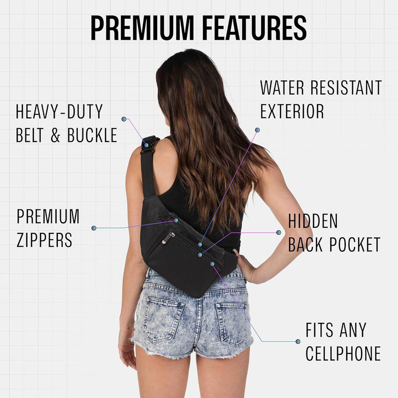 Holographic Bum Bag with Adjustable Strap – Unisex Waist & Festival Pack (1+1 FREE)