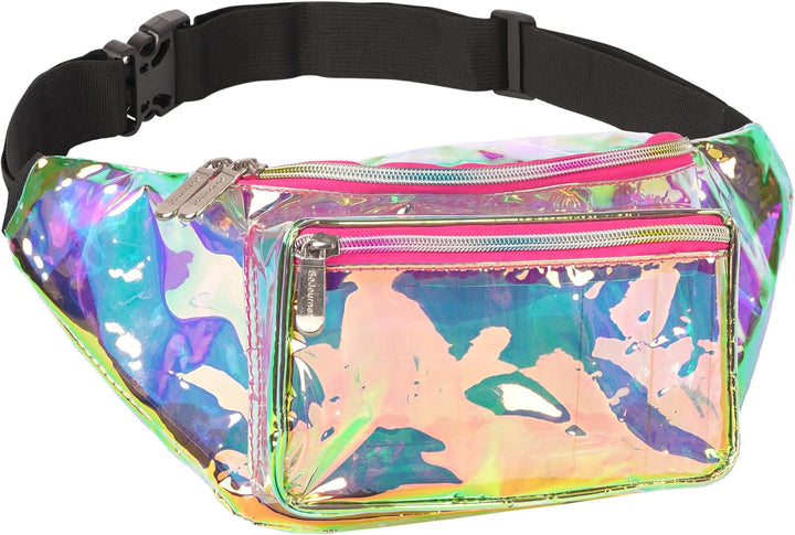 Holographic Bum Bag with Adjustable Strap – Unisex Waist & Festival Pack (1+1 FREE)