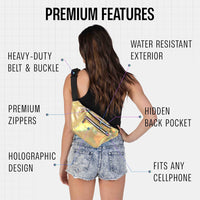 Holographic Bum Bag with Adjustable Strap – Unisex Waist & Festival Pack (1+1 FREE)