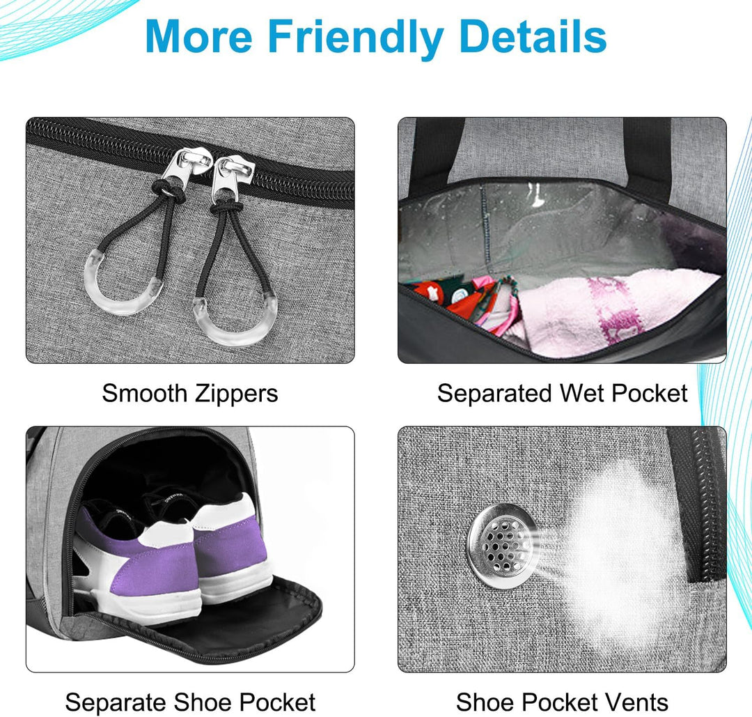 Waterproof 30L Sports Duffel with Shoe Compartment & Wet Pocket – Unisex Gym & Travel Bag