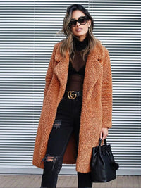 Trendy Warm Long Teddy Coat for Women - Isla