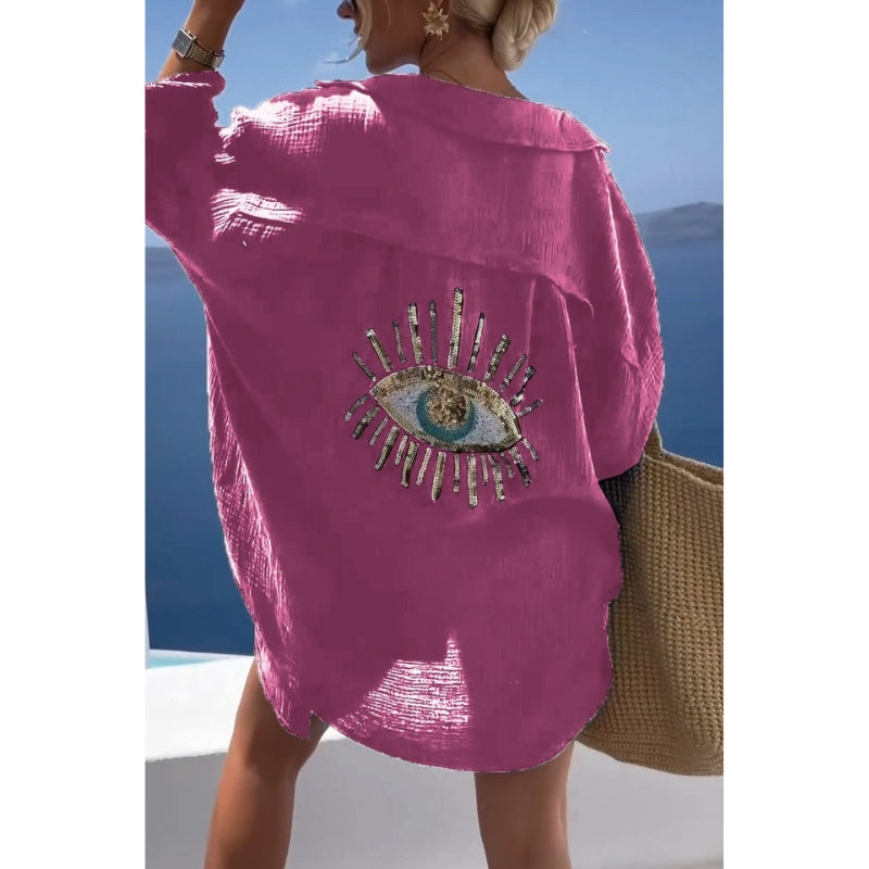 Linen Ladies Blouse with Button Closure – Marise